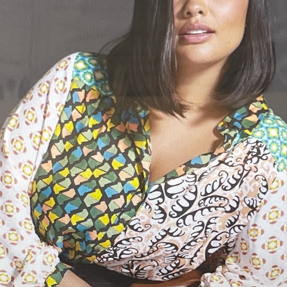 ANTHROPOLOGIE MAEVE CONTRAST BUTTONDOWN SHIRT SIZE XXSP MULTICOLOR NWT - Picture 5 of 16